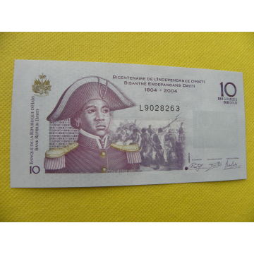 bankovka 10 gourdes Haiti...