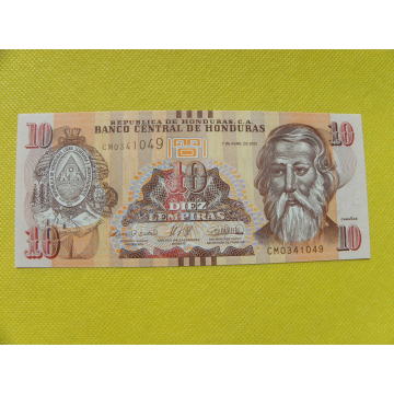 bankovka 10 lempiras...