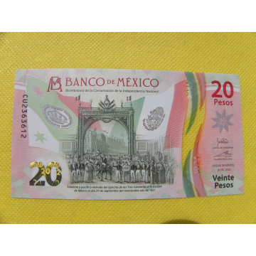 bankovka 20 pesos Mexiko...
