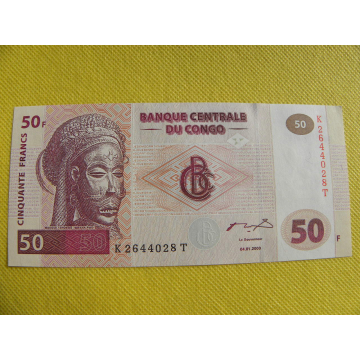 bankovka 50 francs Kongo...