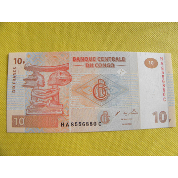 bankovka 10 francs  Kongo...