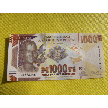 bankovka 1000 francs Guiena...