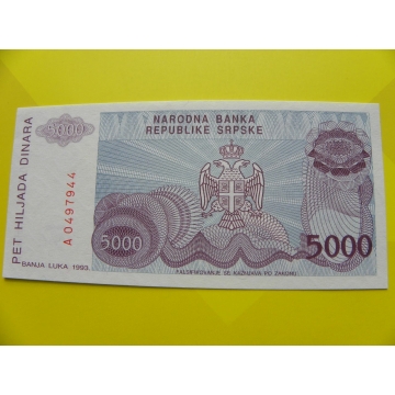 bankovka 5000 dinárů - série A