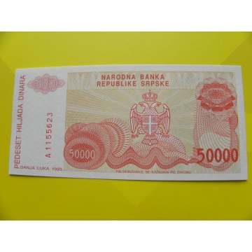 bankovka 50 000 dinárů - série A