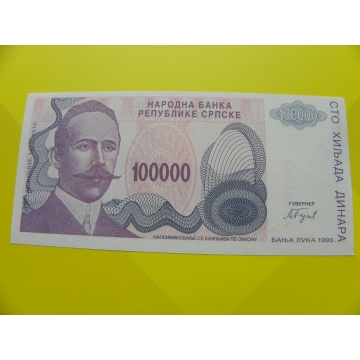 bankovka 100 000 dinárů - série A