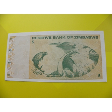 bankovka 5 Zimbabwských dolarů - série AA