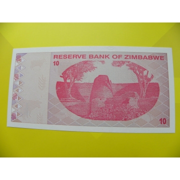 bankovka 10 Zimbabwských dolarů - série AA