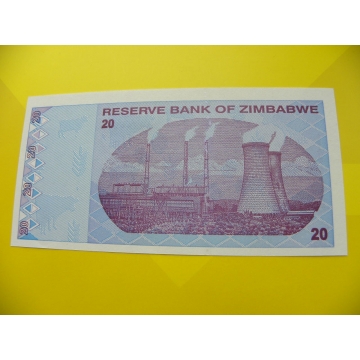 bankovka 20 Zimbabwských dolarů - série AA