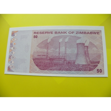 bankovka 50 Zimbabwských dolarů - série AA