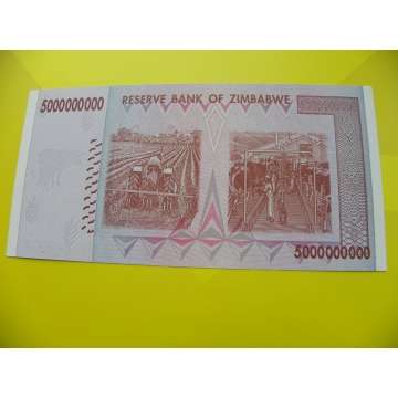 bankovka 5 miliard Zimbabwských dolarů - série AA