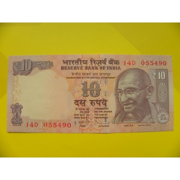 bankovka 10 rupií - série J
