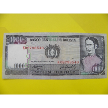 bankovka 1000 Bolivijských peso - série K