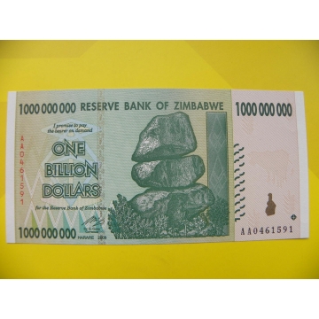 bankovka 1 miliarda Zimbabwských dolarů - série AA