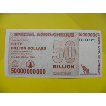 bankovka 50 miliard Zimbabwských dolarů 2 - série AB 